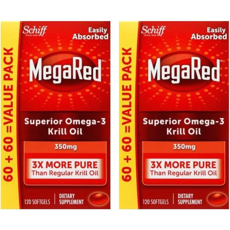 MegaRed 메가레드 크릴 오일 350mg 오메가 3+EPA DHA <b>아스타잔틴</b> 앤 포스폴리피드스 120소프트젤 2개  1개