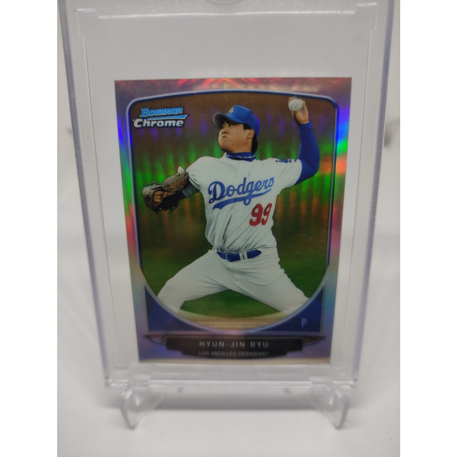 2013 Bowman Chrome 미니리프렉터 LAD4 류현진 루키 RC MLB 카드  1개