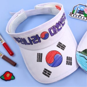 호국보훈의달 태극기 패브릭 썬캡 만들기 색칠하기 집에서미술놀이 실버미술 DIY