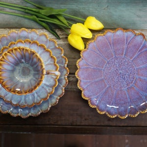 포인트 접시로 사용하기 좋은 해바라기접시 중 2p, 가마공방(사기막골도예촌)