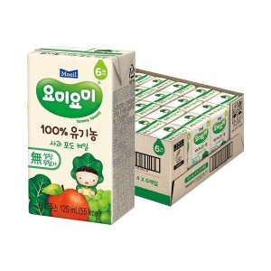 매일유업 매일 요미요미 유기농주스 사과포도케일 125ml 24팩