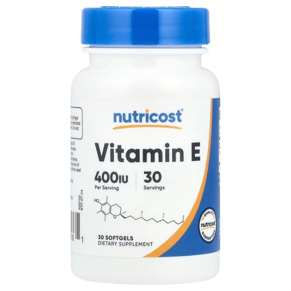 Nutricost <b>비타민E</b> 180mg(400IU) 소프트젤 30정