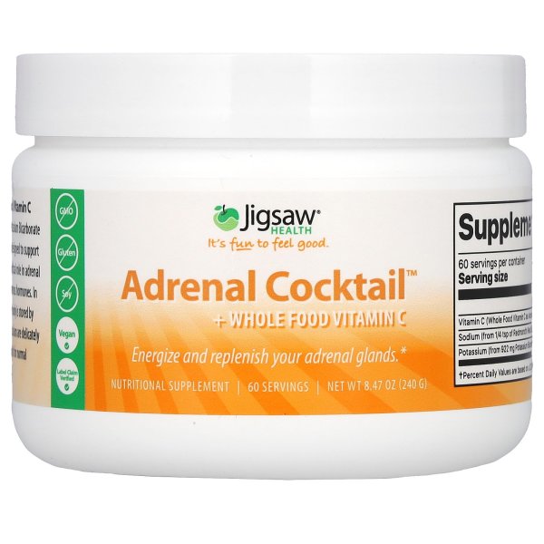 <b>Jigsaw Health 부신</b> 칵테일 + 천연 식품 비타민C 240g(8.47oz)