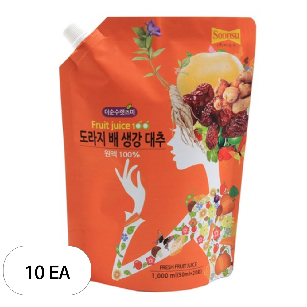 <b>더순수렛츠미</b> 리얼 배 도라지 생강 대추 원액  1L  10개