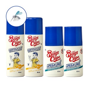 동국제약 NEW! 온가족 모기기피제+소독&쿨링 세트 (벅스케이프 미스트 포 베이비 50ml 2개 + 애프터 바이트 50ml 2개) / 아기 유아 임산부 모기 진드기 뿌리는 기피제 