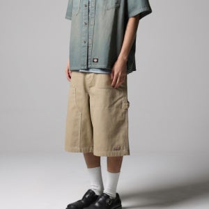 [디키즈] 워시드 더블니 카펜터 트윌 쇼츠 Khaki DIKU251LRSR002KK
