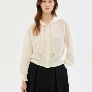 [질스튜어트 뉴욕 여성] 아이보리 짜임 코튼혼방 후드가디건 JSSW5B250IV