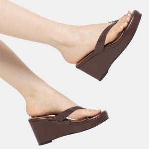 [모디아티코] RON Bold 웨지 슬리퍼 Choco Brown