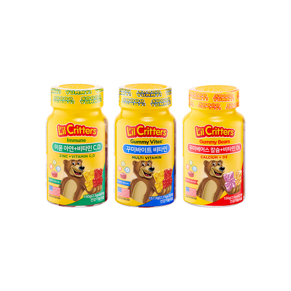 <b>릴크리터스</b> 비타민 3종 세트 (비타민157.5g + 아연150g + 칼슘156g)