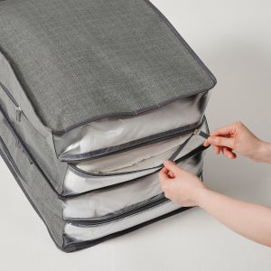 [자주] 옷장 깔끔 2단 이불 정리함 그레이 - 그레이 (J52N9020307)