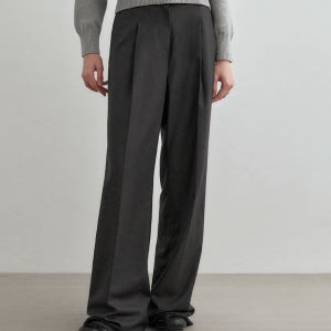 [몽돌] 원턱 와이드 슬랙스 차콜 MDPT025CHARCOAL