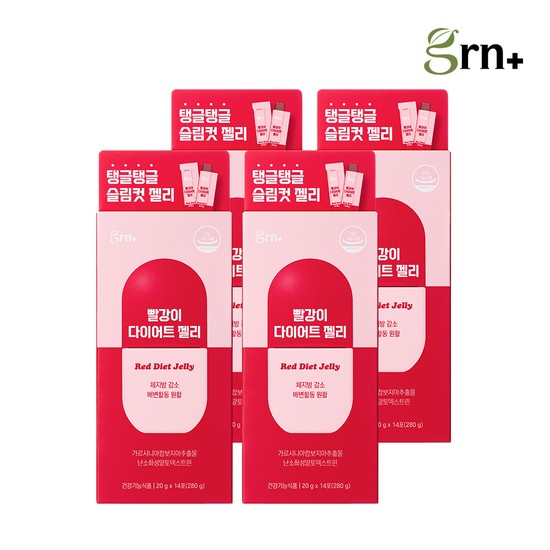 GRN 빨강이 <b>탄수화물</b>+혈당 컷팅 다이어트 젤리 2+2 (28+28일분)  280g  4개