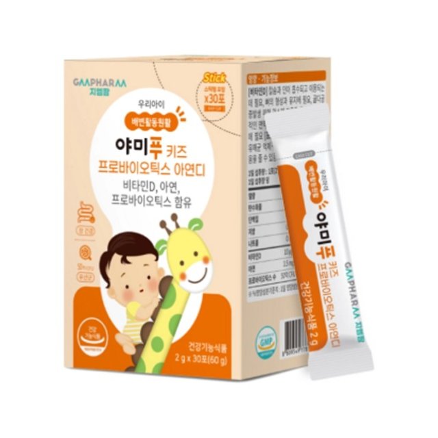 <b>지엠팜</b> 야미푸 키즈 프로바이오틱스 아연디 2g x 30포, 1개