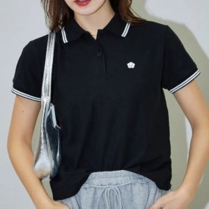 메리퀀트 원포인트 자수 카노메 폴로 셔츠 4컬러 3223375300005