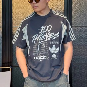 아디다스 x 100 Thieves 콜라보 헌드레드 시브즈 티셔츠 JM3259