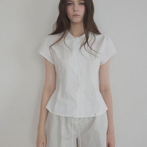 [트위] [온라인단독] 와튼 미니 라운드 카라 베이직 셔츠