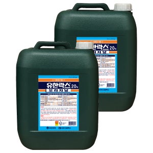 유한락스 오리지날 20kg 2개 업소용 대용량 말통 소독제 세제 식품첨가물 차아염소산나트륨 4%이상 다목적 청소 위생관리