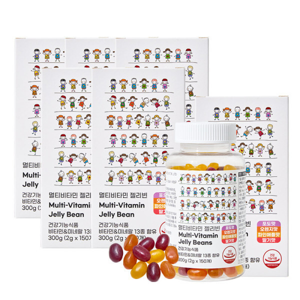 <b>제너럴라이프</b> 츄어블 멀티<b>비타민</b> 젤리빈 150정 6병 어린이 종합영양제