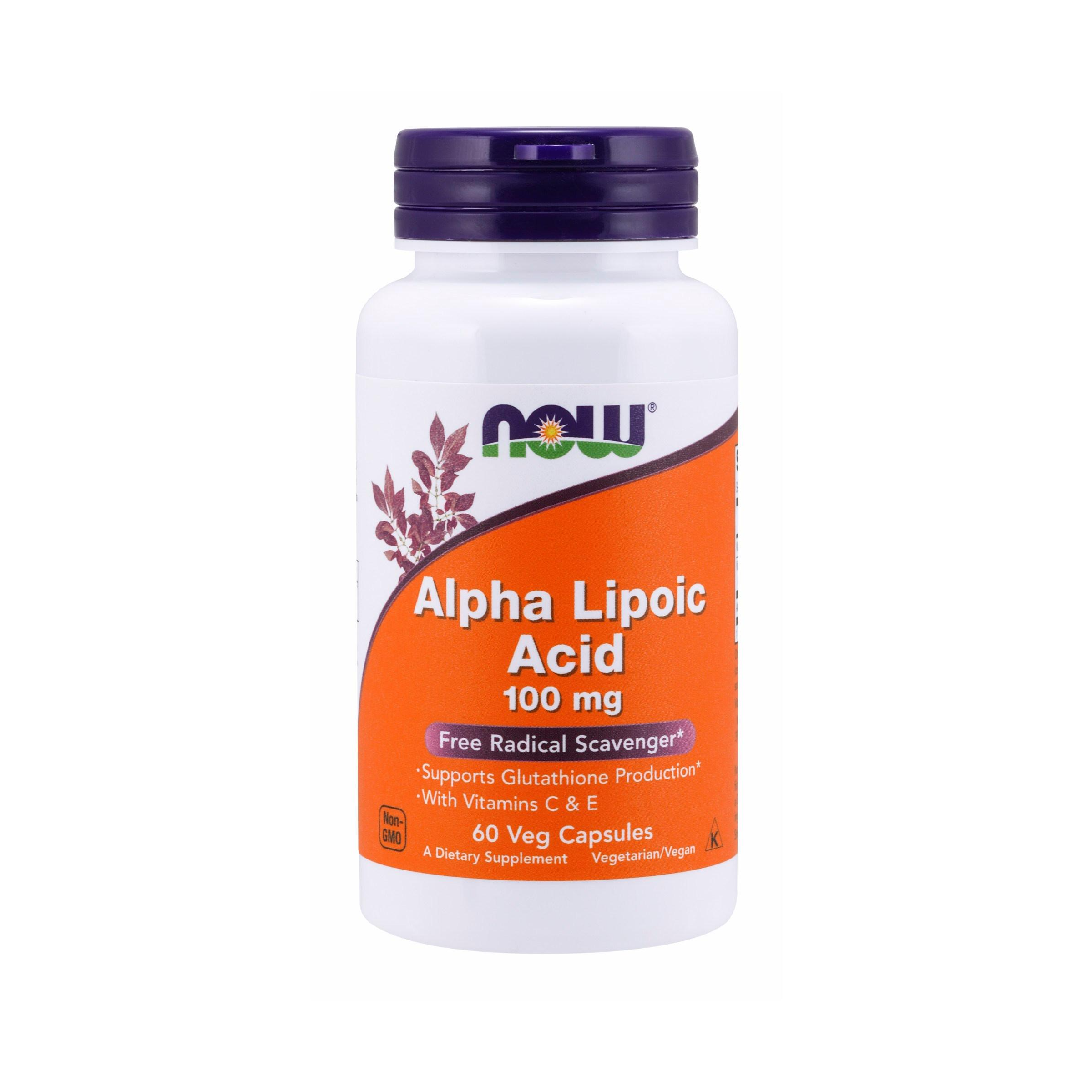 <b>나우푸드 알파리포산</b> 100mg 베지 캡슐 글루텐 프리 비건  60개입  1개  60정