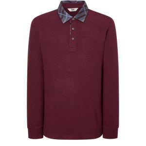 [닥스 골프 남성] 닥스 클래식 카라 체크 긴팔폴로티셔츠 WGTS4D750D1