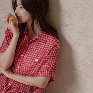 몬드 시어서커 펜던트 체크 셔츠[체크셔츠,반팔셔츠,시어서커셔츠,여름반팔셔츠,여름셔츠]