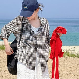 [MADE]미켈로 썸머 체크 루즈핏 셔츠