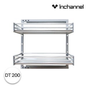 [세트할인]인채널 싱크대 하부장선반 알루미늄 인출식 LT망장 댐핑 슬라이딩 양념통 200용 IDT-200