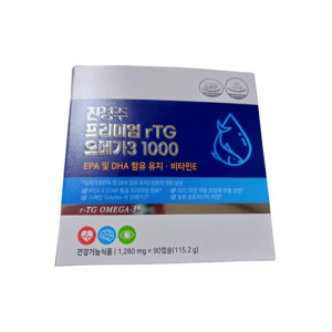 진정주 프리미엄 rTG <b>오메가3</b> 1000 90캡슐 1박스 <b>진약사몰</b>