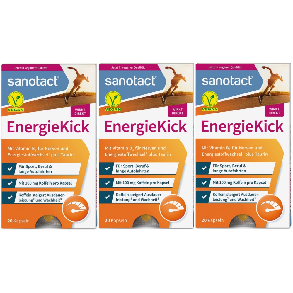 자노닥트 EnergieKick 에너지킥 타우린+<b>비타민B2</b> 20캡슐 3팩  20정  3개