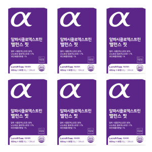 락토테미 알파CD 알파시클로덱스트린 제로 <b>밸런스</b> 핏 <b>원데이</b> 알약 60정 6통
