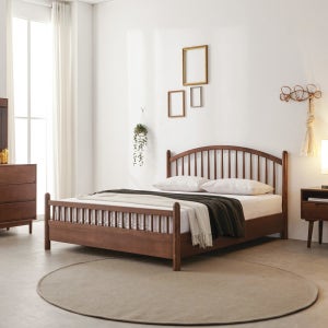 헤이디 고무나무원목 평상형 퀸 침대 TT230-2
