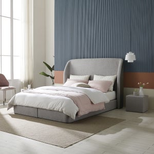 포란 그레이 PVC 패브릭 퀸 킹 침대 GT669-5