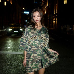 [와이이이엘] APPLIQUE MESH BASEBALL JACKET CAMO