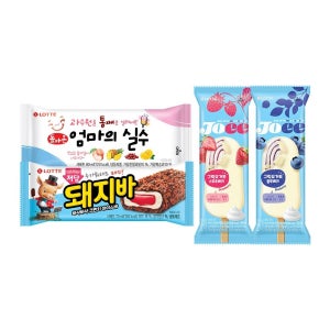 롯데웰푸드 바 아이스크림 4종 30개 골라담기 엄마의실수/조이 그릭요거트 2종/저당 돼지바