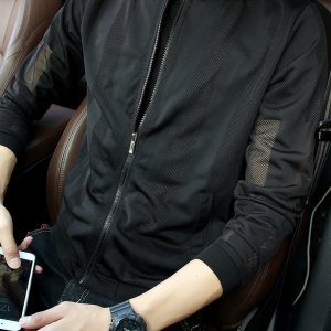 엘슨 OBM 여름용 얇고 통기성 좋은 패션 캐주얼 베이스볼 칼라 메쉬 탑