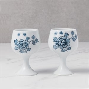 모란문 청화백자 와인잔 세트(2p)