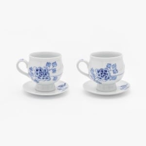 모란문 커피잔 세트(2p)