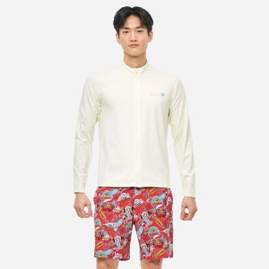 배럴 맨 트로피컬 릴렉스핏 집업 래쉬가드 아이보리 [B5SMWZR131IVR 남자 비치웨어]