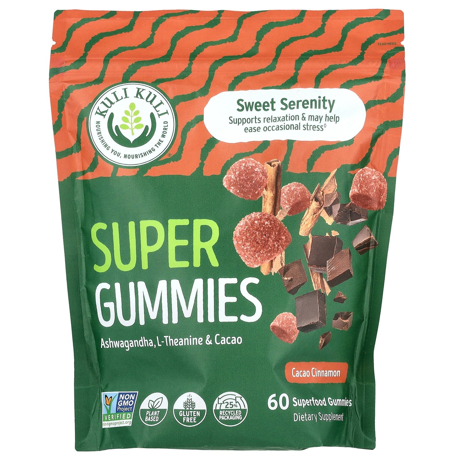 <b>Kuli Kuli</b> Super Gummies Sweet Serenity Cacao Cinnamon 60 Superfood Gummies  <b>Kuli Kuli</b>  Super Gummies