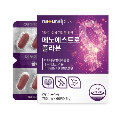 갱년기 메노에스트로플라본 750 얼굴화끈 <b>불면</b> 불안 가슴두근 얼굴땀 손목시큰  60정  1개