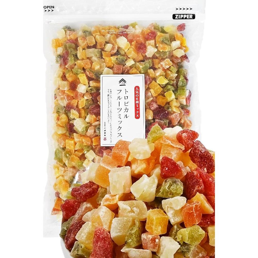 일본 말린 과일 상업용 대용량 믹스 1kg 지퍼형 6가지맛 (망고 딸기 파인애플 키위 멜론 <b>파파야</b>)