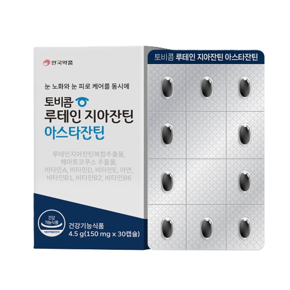토비콤 루테인 지아잔틴 아스타잔틴 150mg x 30캡슐, 4개