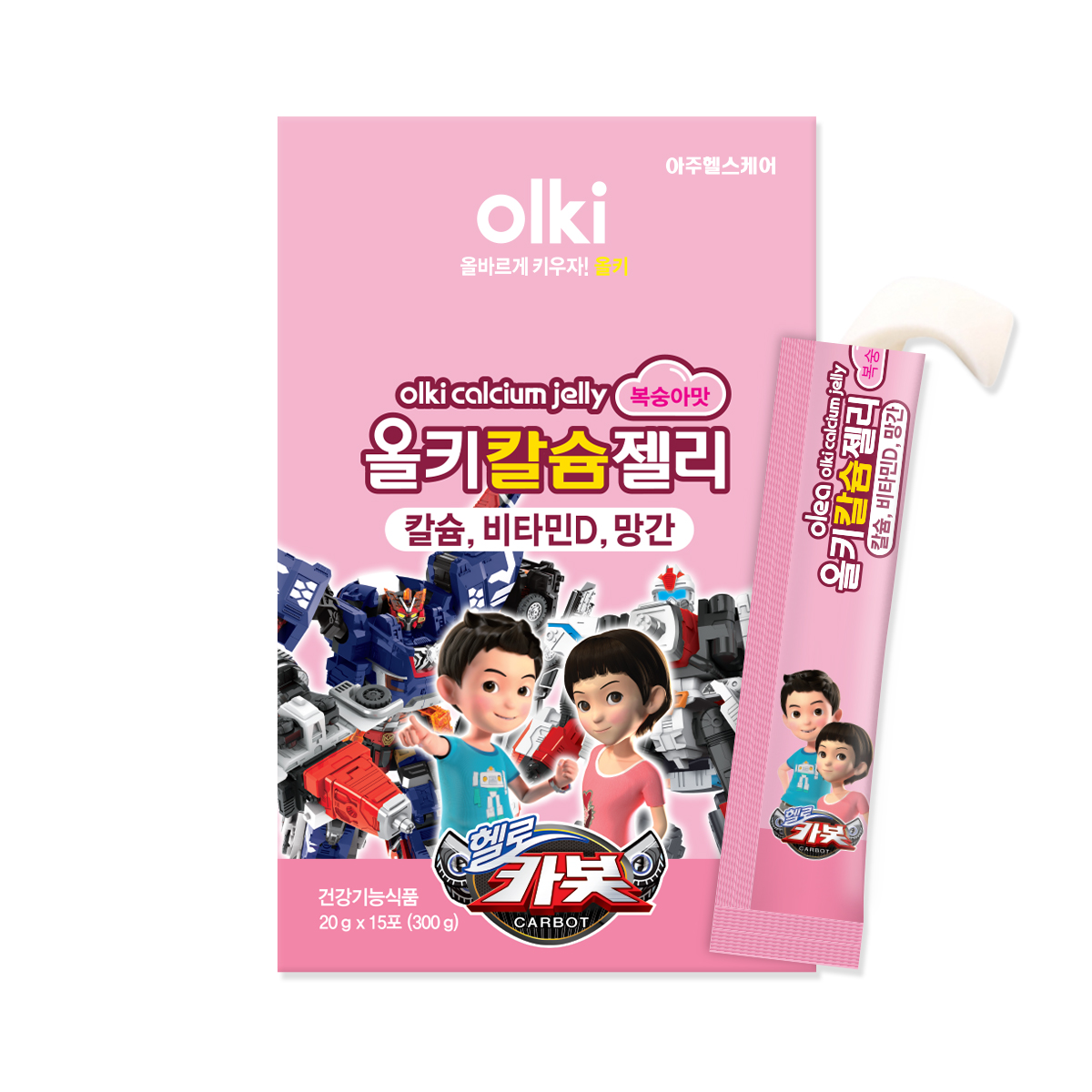 올키 칼슘젤리 복숭아맛 20g x 15포, 3개