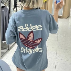 아디다스 트레포일 그래픽 반팔 티셔츠 커플티