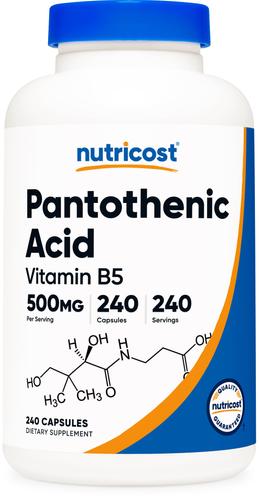 Nutricost 판토텐산 (비타민 B5) 500mg, 병 당 - 240 캡슐