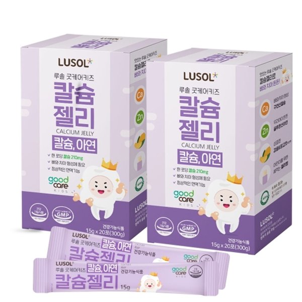 <b>루솔</b> <b>루솔</b> 굿케어키즈 <b>칼슘</b>젤리 2박스 (40포)