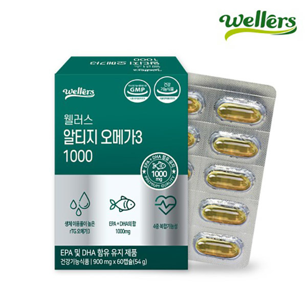 웰러스 웰러스 알티지 <b>오메가3</b> 1000 60캡슐 RTG