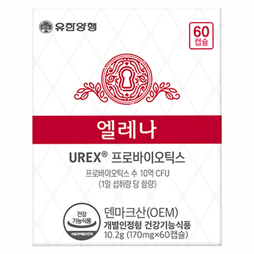 유한양행 엘레나 UREX 프로바이오틱스 60정 1개  여성 10억 CFU 상온보관 멀티 유산균