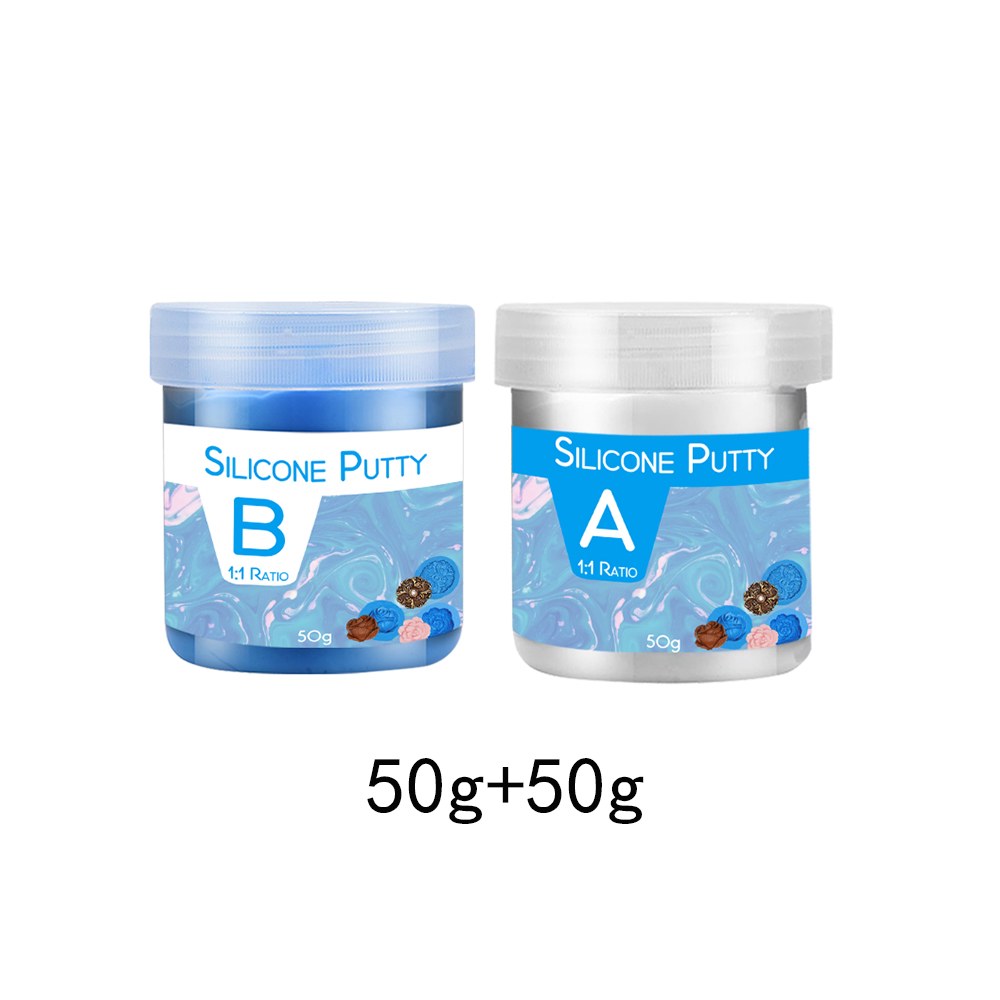 Meetcrafts 실리콘 고무 퍼티 고체 실리카 <b>젤</b> 금형 치과 토양 만들기 DIY 에폭시 수지 200g  A50g <b>B50</b>g  1개