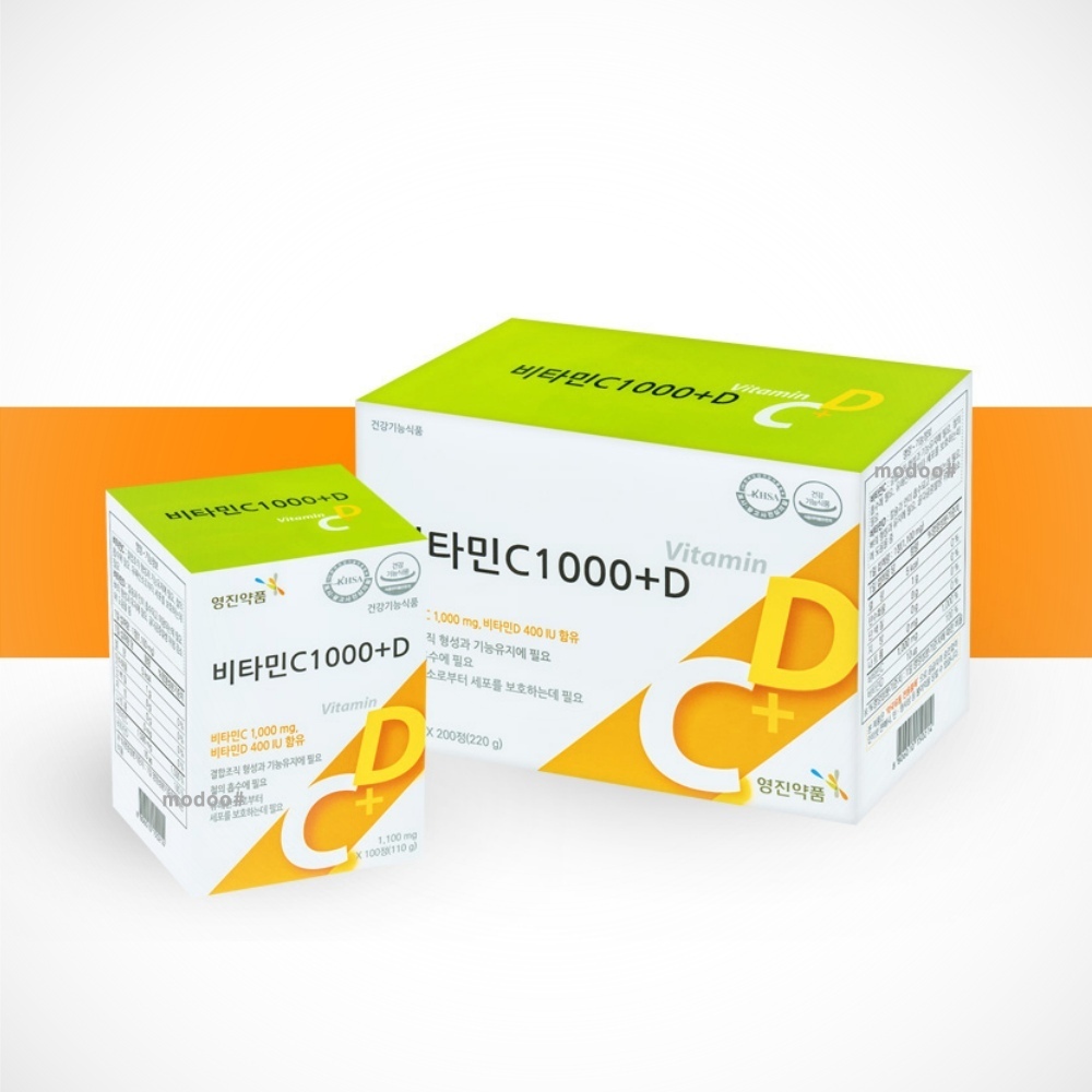 <b>비타민C</b> 1000mg <b>비타민</b>D 200정 고함량 면역 항산화 영양제